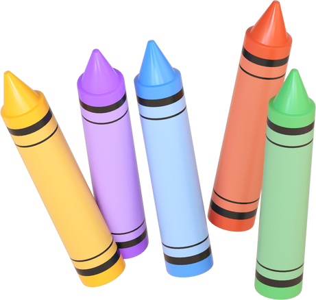 Crayons 3D illustration