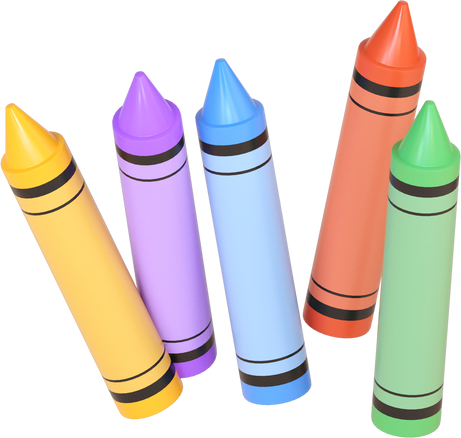 Crayons 3D illustration